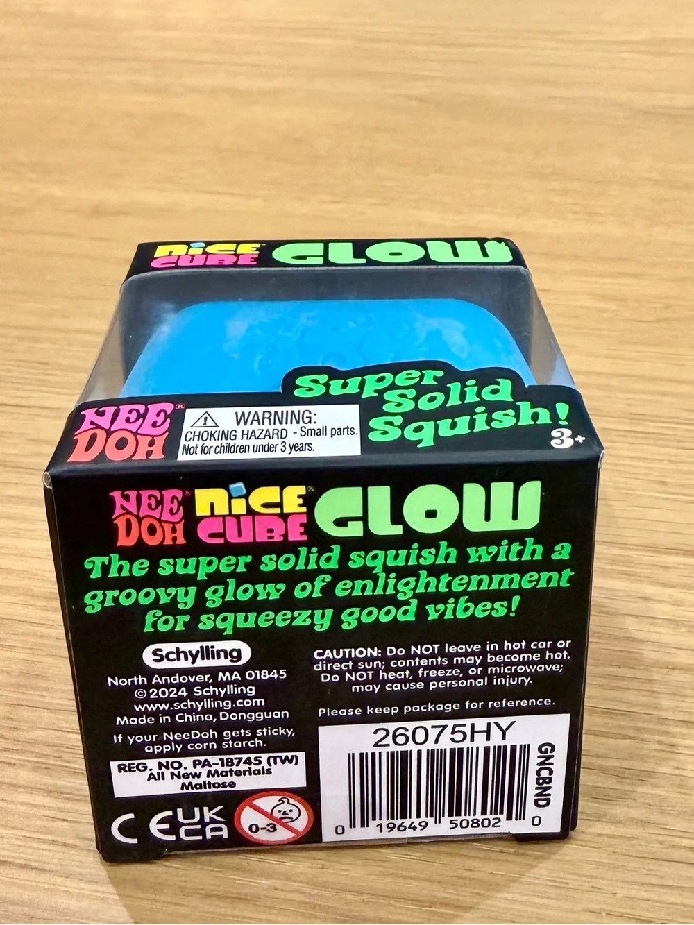 NeeDoh Nice Cube GLOW in Blue - Super Solid Squish 🩵